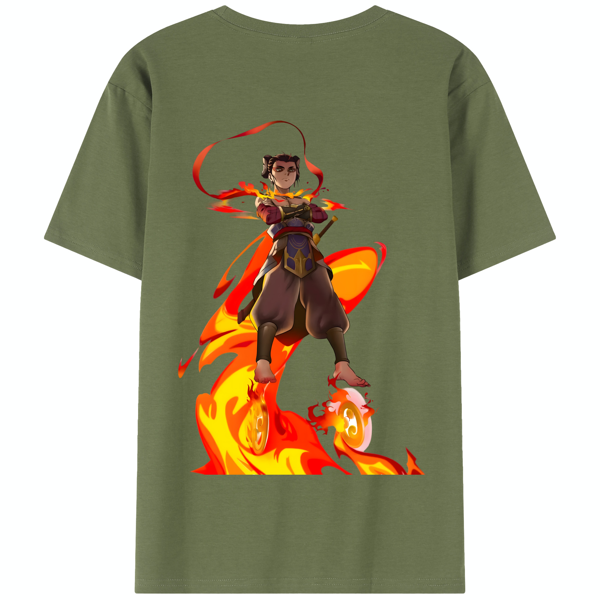 （画像用） Ne Zha 2 ナタ 魔童の大暴れ 綿100％半袖Tシャツ（背面プリント）